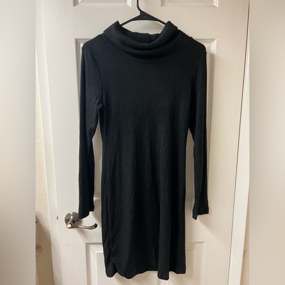 Ambiance Black Turtle Neck Dress